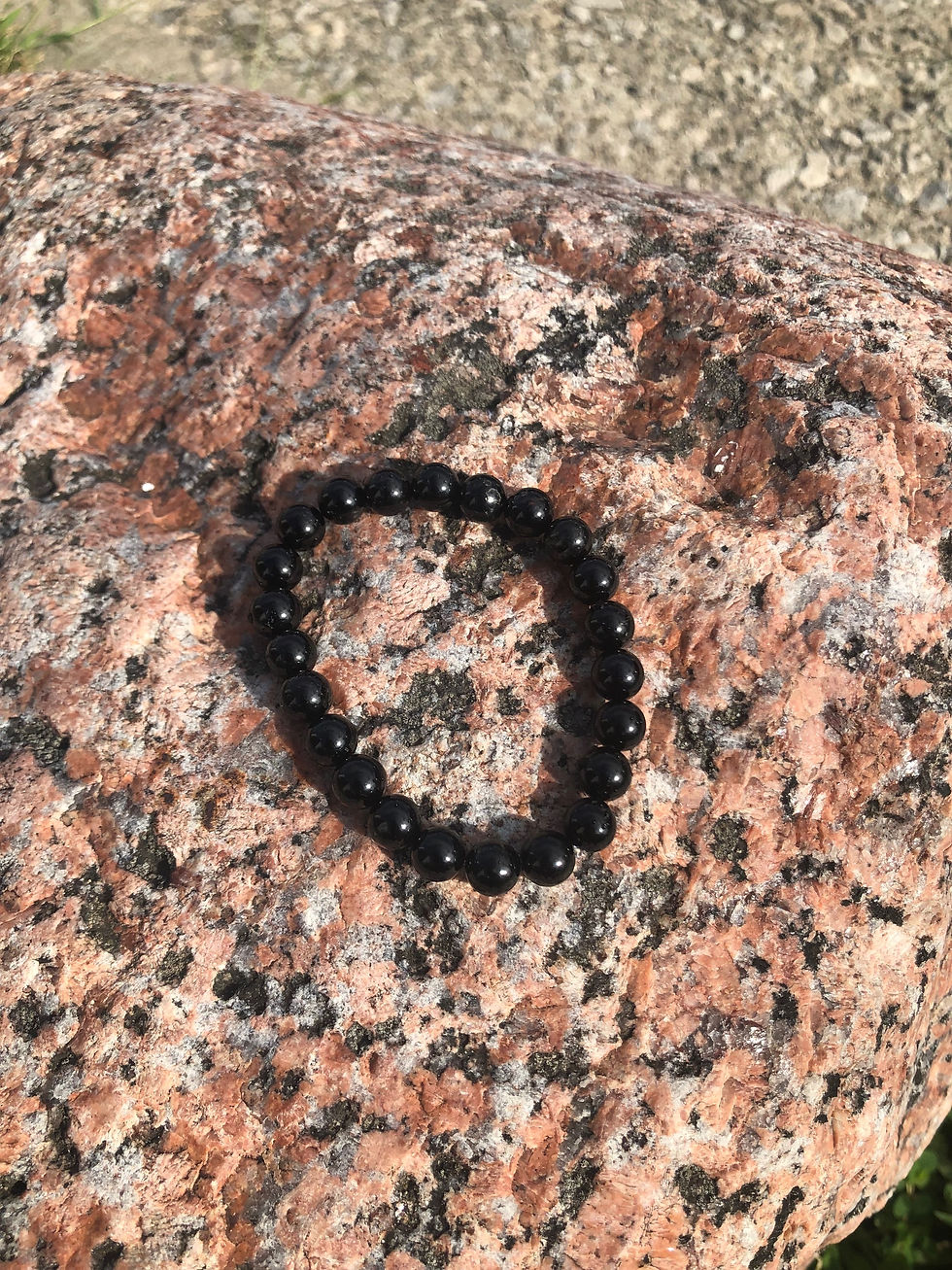 Thumbnail: Black Tourmaline Beaded Bracelet 