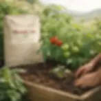 Tomato plants growing in rich organic soil using BloomCraft super soil in a Mediterranean raised bed garden