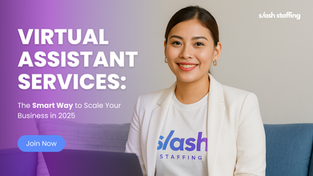 Remote virtual assistant working on laptop to support business tasks