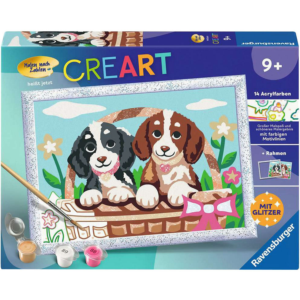 Ravensburger CreArt - Hunde im Körbchen, Malen