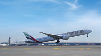 Emirates Boeing 777 taking off