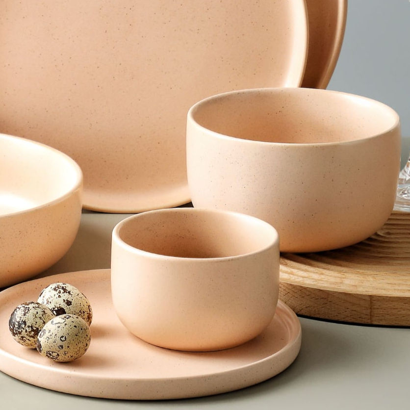 Pink Frosted Ceramic Bowl