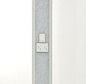Close-up of integrated light switch and dimming controls inside HexPod Pro.