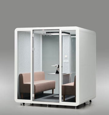 Floor to ceiling tempered glass office booth soundproof walls