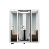 SmartPod QuadPod Pro: Large acoustic conference pod seating up to 6 people.