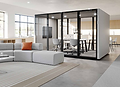 Executive Mobile Office: Modern soundproof mobile office suite with premium furniture.