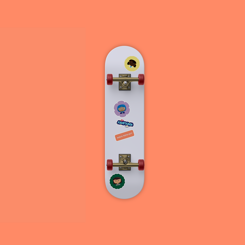 Skateboard Sticker Mockup