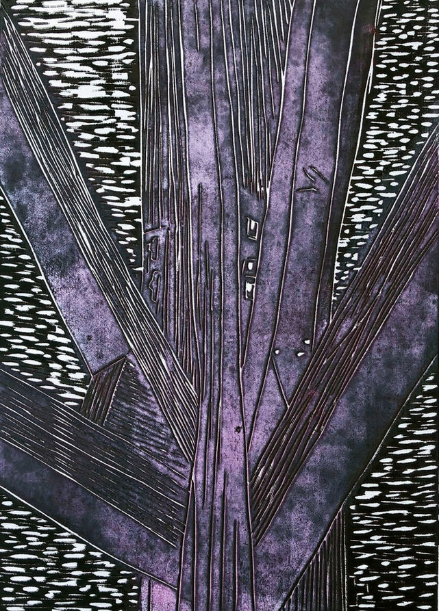 Ich habe diese Aufsichten aus diversen Winkeln und Ecken des Turmes
festgehalten und nachher im Atelier in Holzschnitte
umgesetzt.
Holzschnitt mehrfarbig
auf Japanpapier
49,5x34,5cm 3 Exemplare