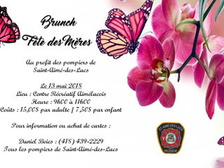 Brunch - Fête des Mères au profit des pompiers de Saint-Aimé-des-Lacs