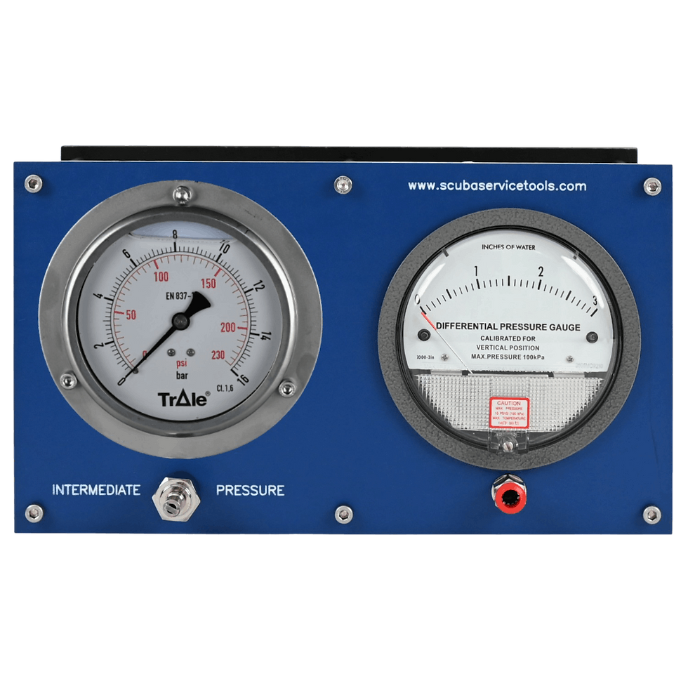Scuba test bench - Resort version with big IP gauge.