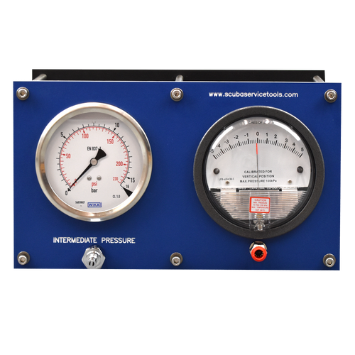 Scuba test bench Resort version with big IP gauge scubaservicetools