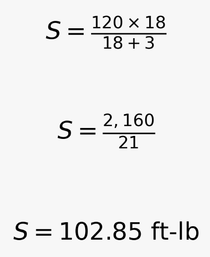 Imperial torque formula example.