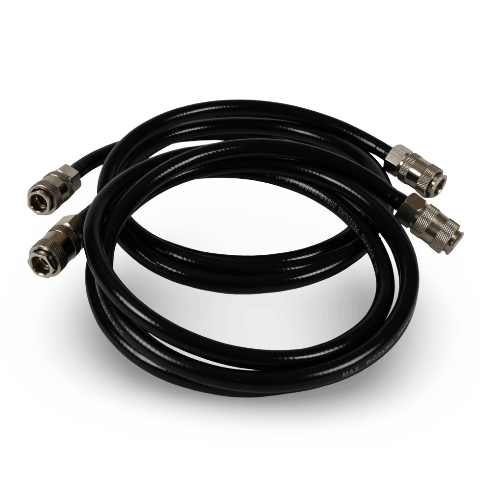 Set of two drysuit leak tester hoses.