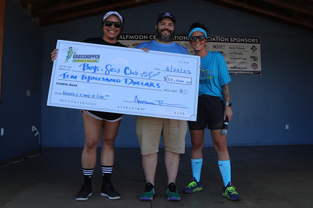 People holding a check that reads Boys & Girls Club, BGCCA, and ten thousand dollars.