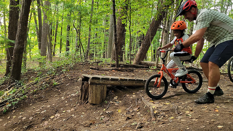 Learning to ride a bike.