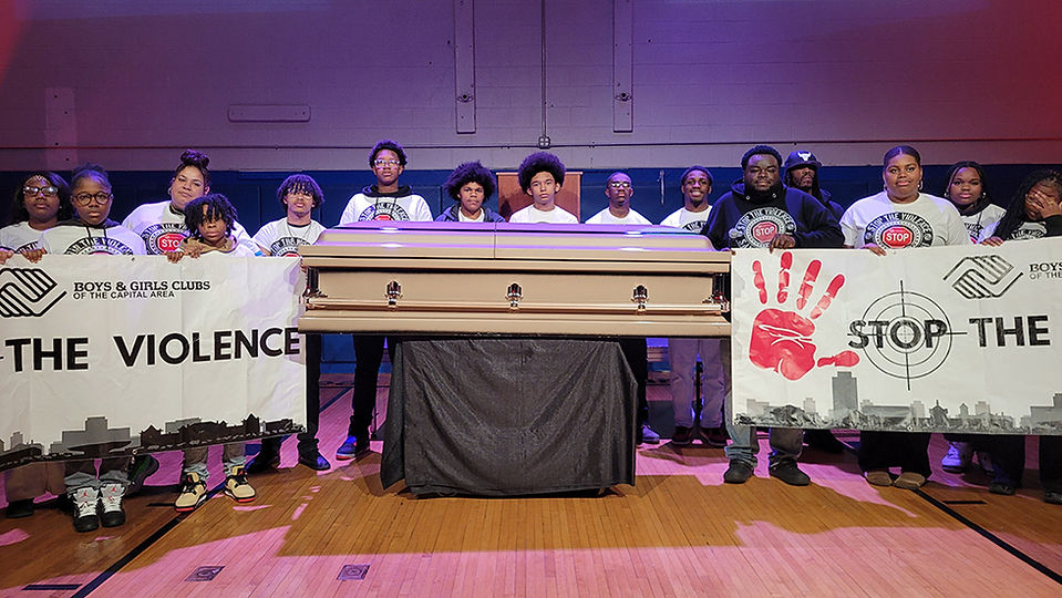 Group image of the 2025 Stop The Violence Rally in Albany, NY. 