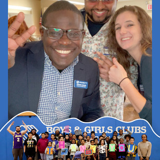 Group photo with smiling people and Boys & Girls Clubs BGCCA