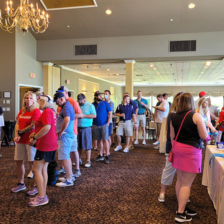 Large group of people standing in line at event BGCCA