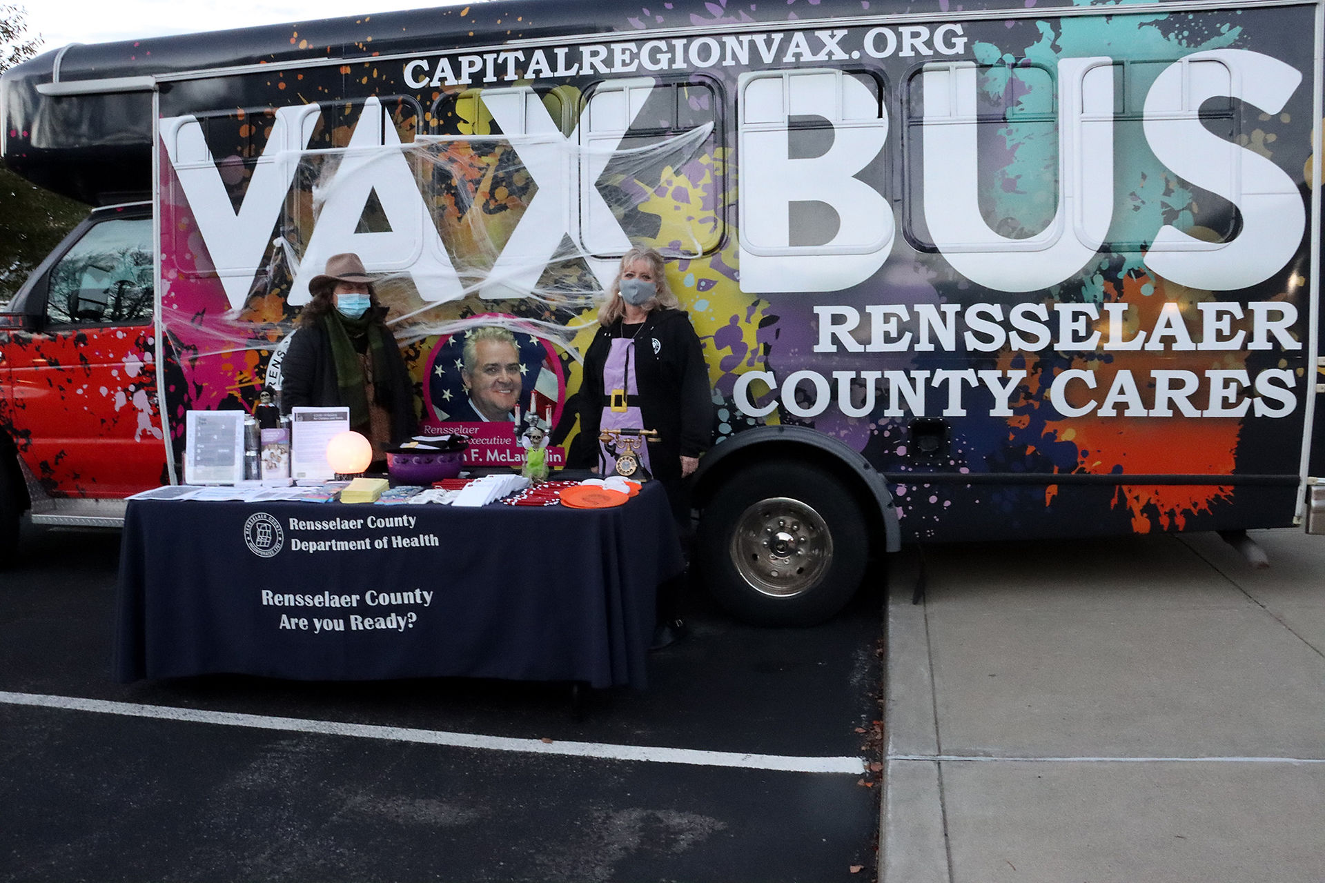 Vax Bus, Capital Region Vax, two women, Rensselaer County, Are You Ready? BGCCA.