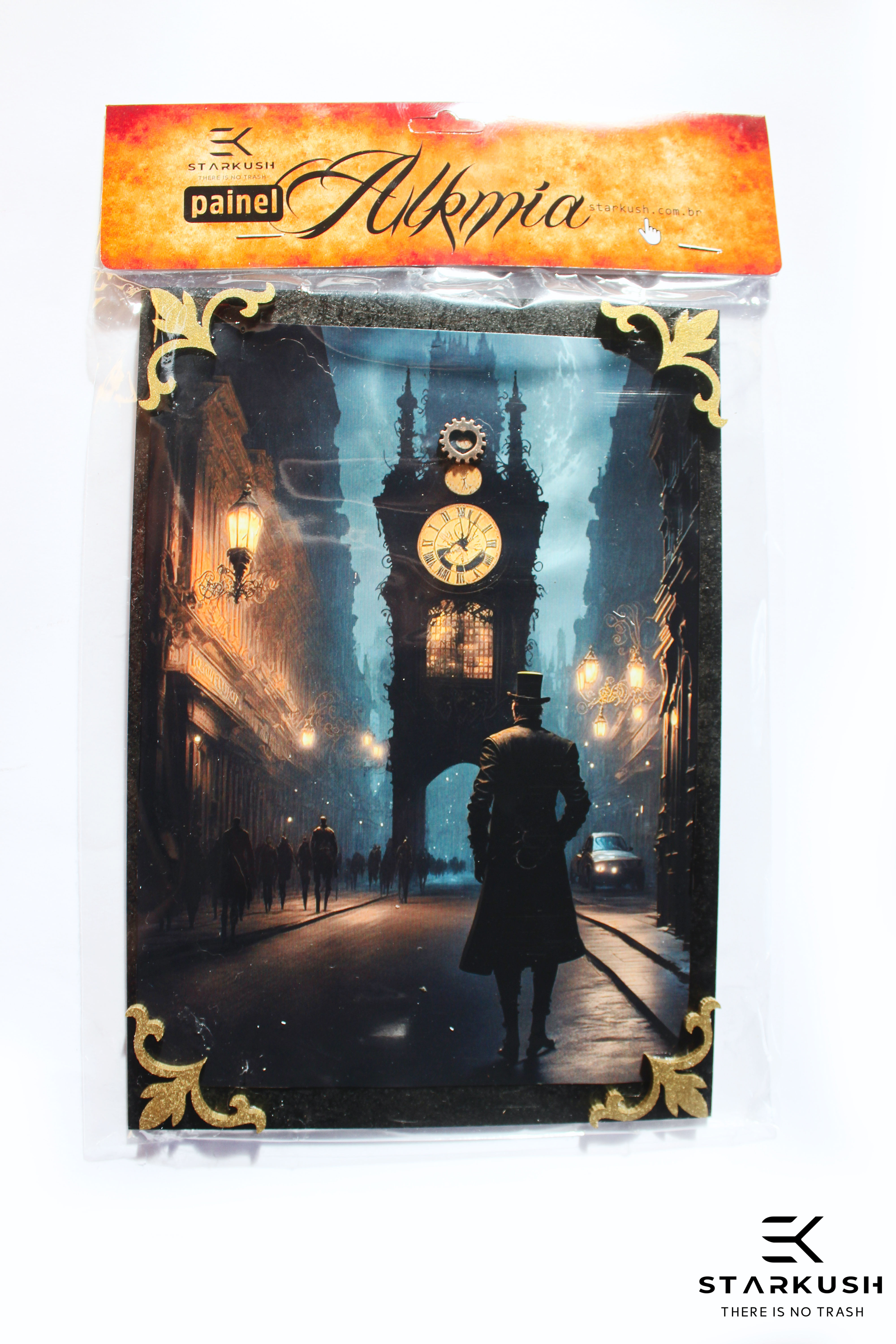 Painel impresso HD em MDF com apliques em relevo.