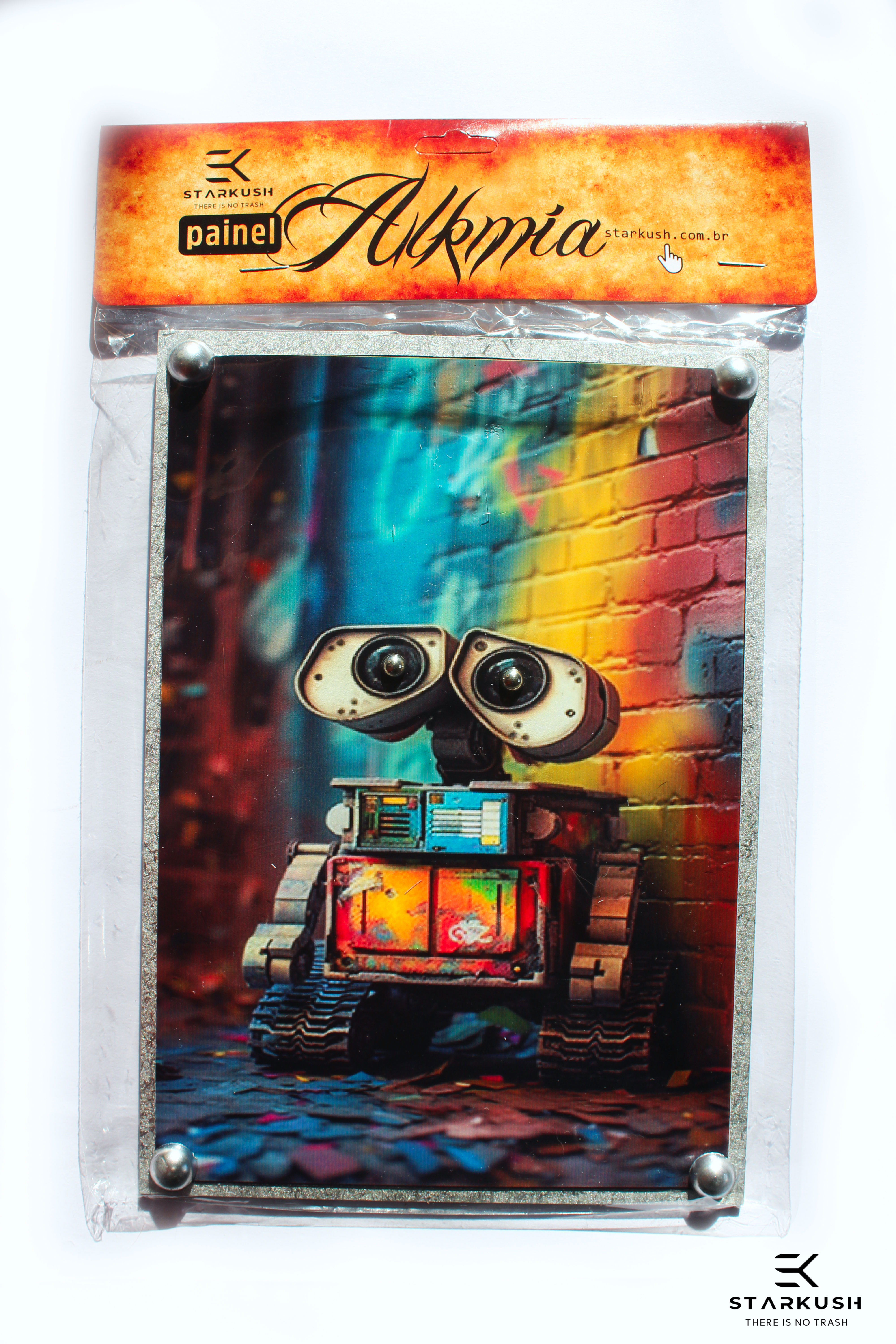 Painel impresso HD em MDF com apliques em relevo.