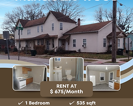 1-bedroom apartment at 323 N Elm St in Muncie, IN with bright living space and first-floor layout