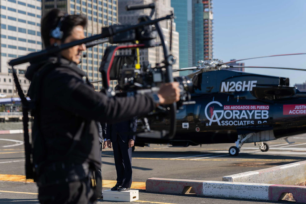 johnnypuetz narrative video production team filming a commercial for Gorayeb & Associates