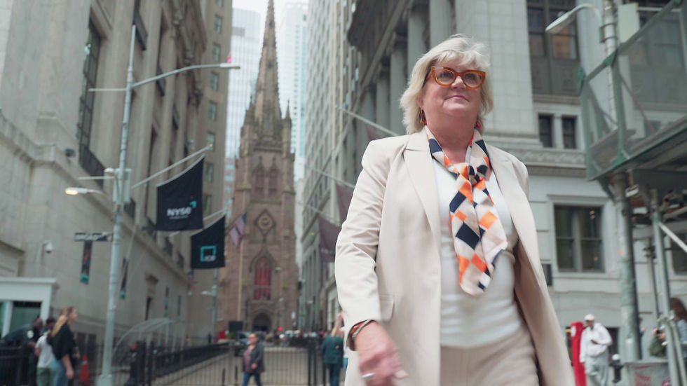 Woman walking in the streets of NYC in a narrative video
