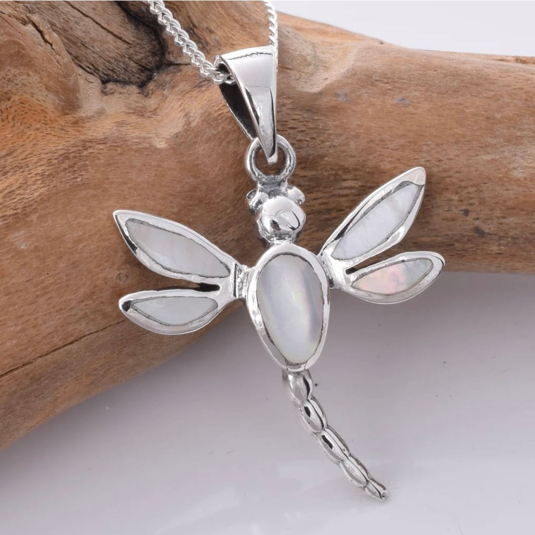 Mother of Pearl Dragonfly Pendant