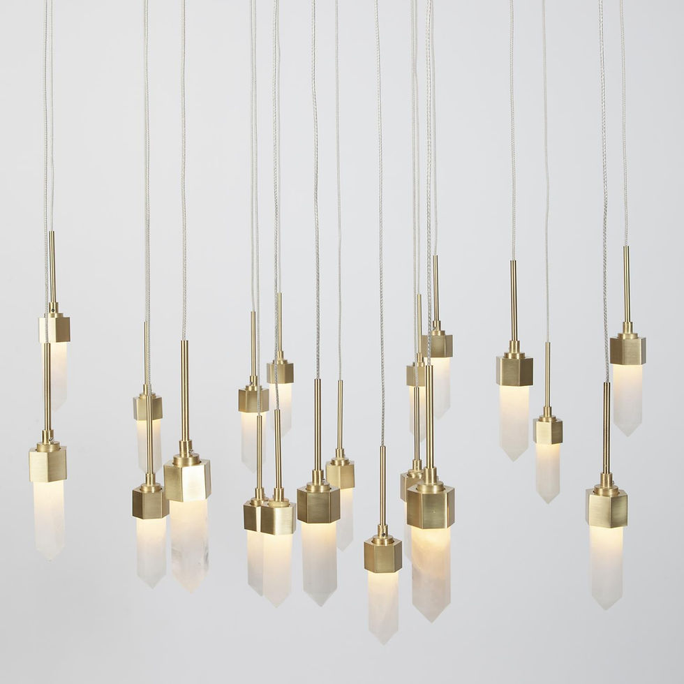 Thumbnail: LEO CHANDELIER-20 DROP ROUND-SATIN BRASS