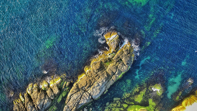 Aerial Rocky Shoreline