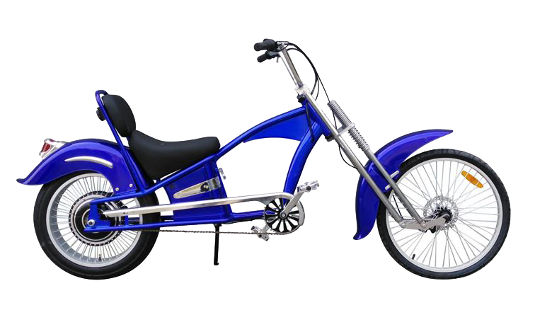 blue chopper bike