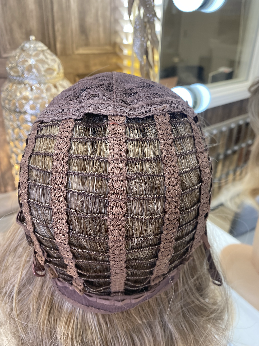 Miniatura: Honey Blonde Highlights Wavy Fibre Wig