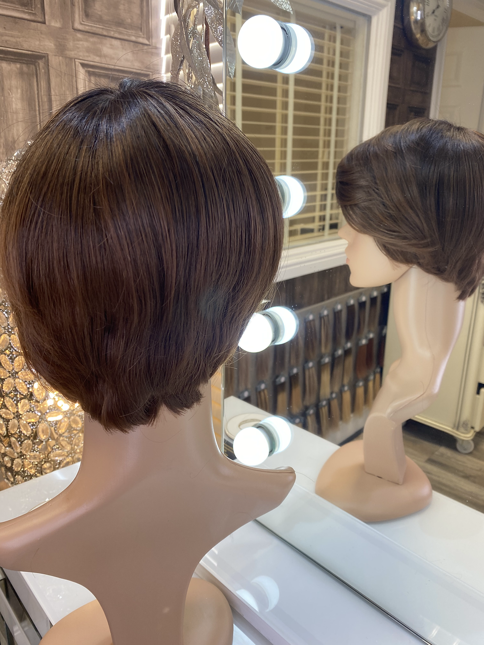 Miniatura: Coffee brown pixie cut fibre wig