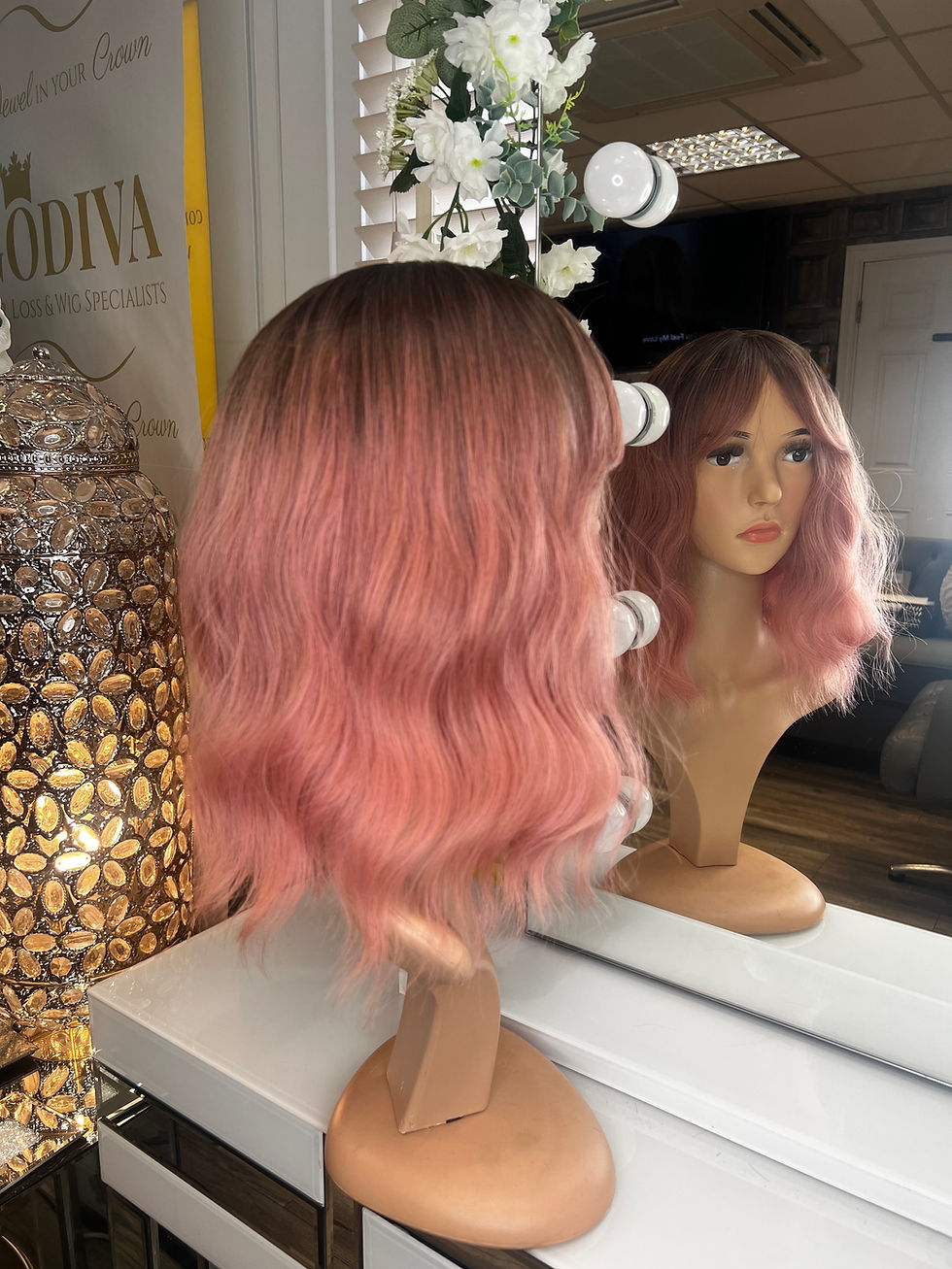 Miniatura: Frosted Baby Pink Fibre Wig