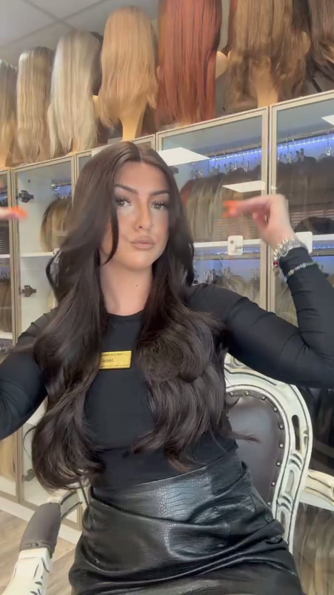 Long Dark Fibre Wig