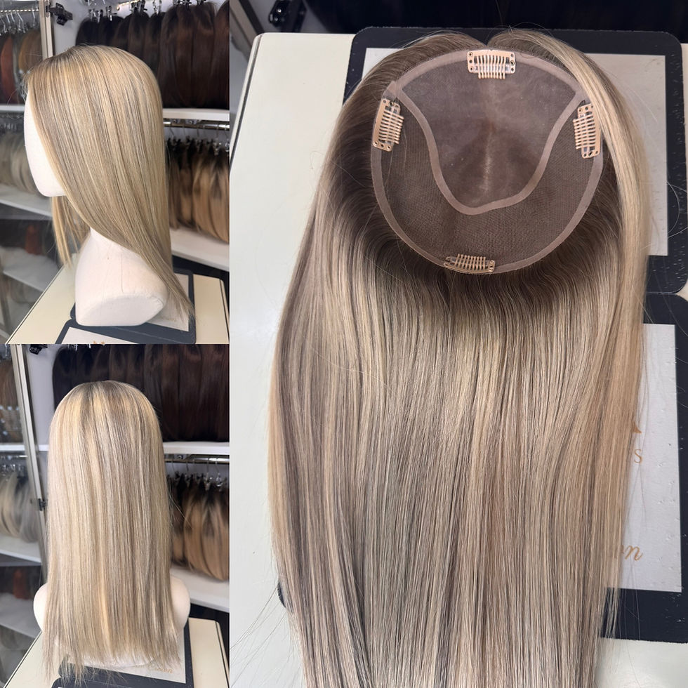 Thumbnail: Godiva Human Hair Topper - Lace low density