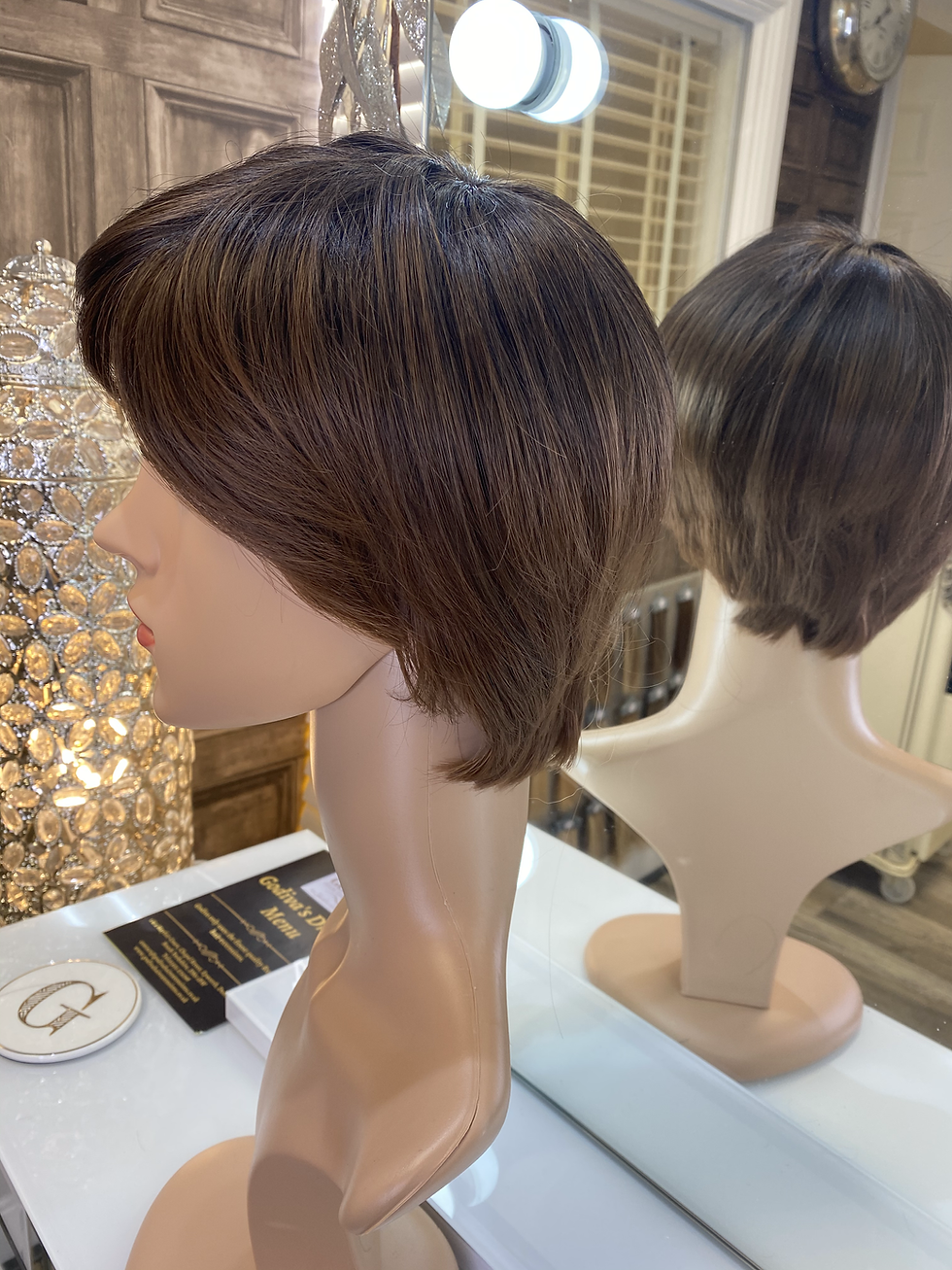 Miniatura: Coffee brown pixie cut fibre wig