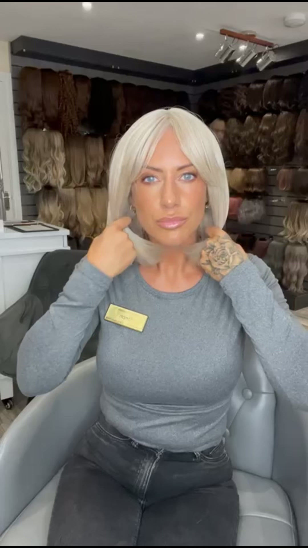 Silver Ash Blonde Bob Fibre Wig