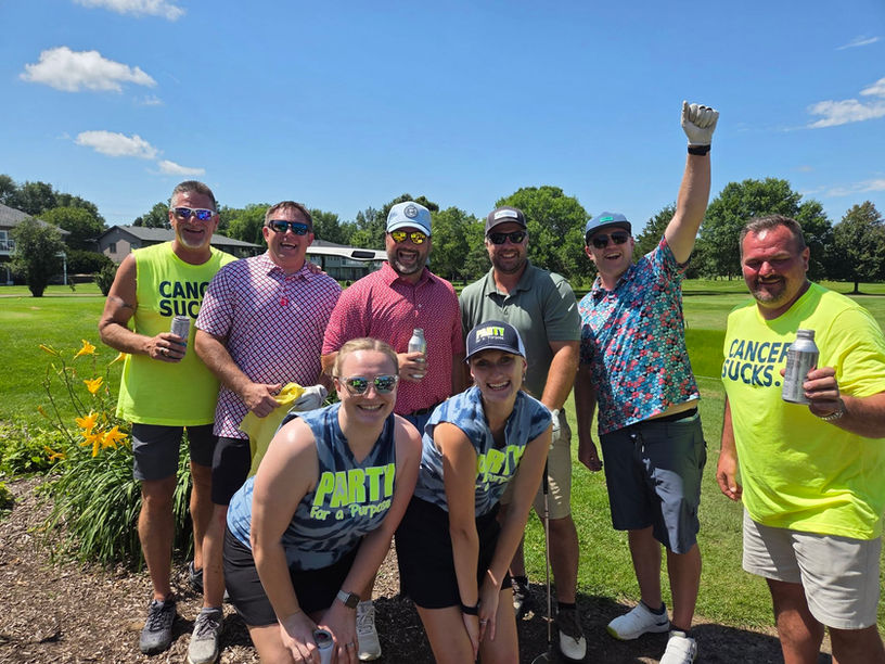 Golf Team from our local business at Par Tee Fore A Purpose event for Party For A Purpose. This annual golf tournament raises money for cancer patients who are currently receiving treatment.