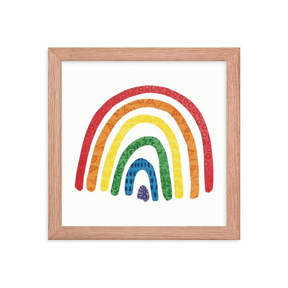 Rainbow 10 x 10 Matte Art Print Wood Frame