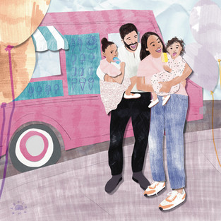 Collage Family Portrait in front of Ice Cream Truck Raquel Busa www.maquina37.com