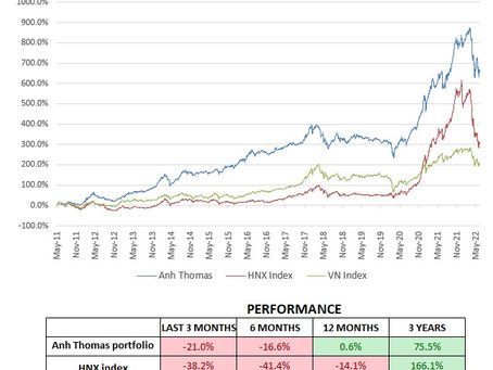 Vietnamese stocks performance June 2022