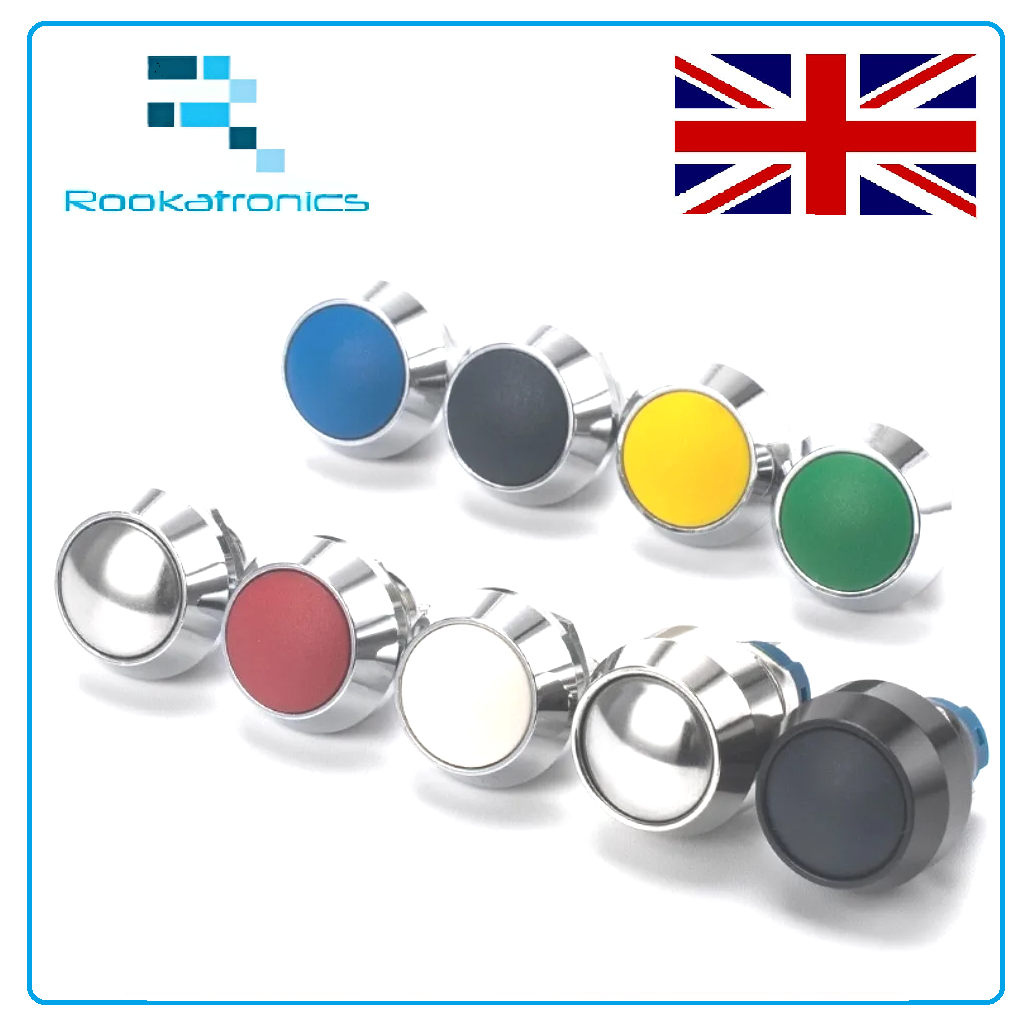 12mm Metal Switch Red Black Screw Pin Round Push Button Momentary