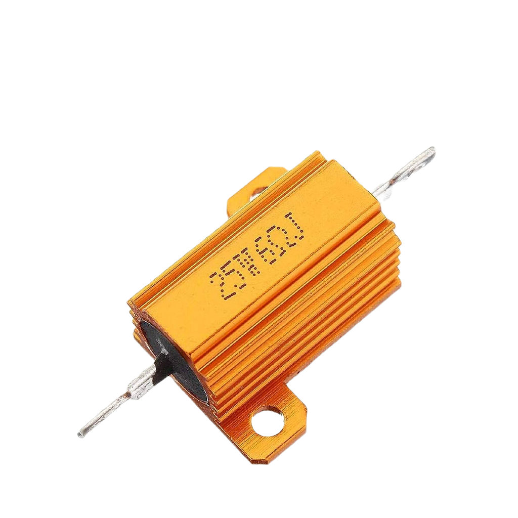 25W 0.5 Ohm Resistor Aluminium Wirewound Load Golden