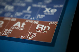 Radon on the periodic table of elements.