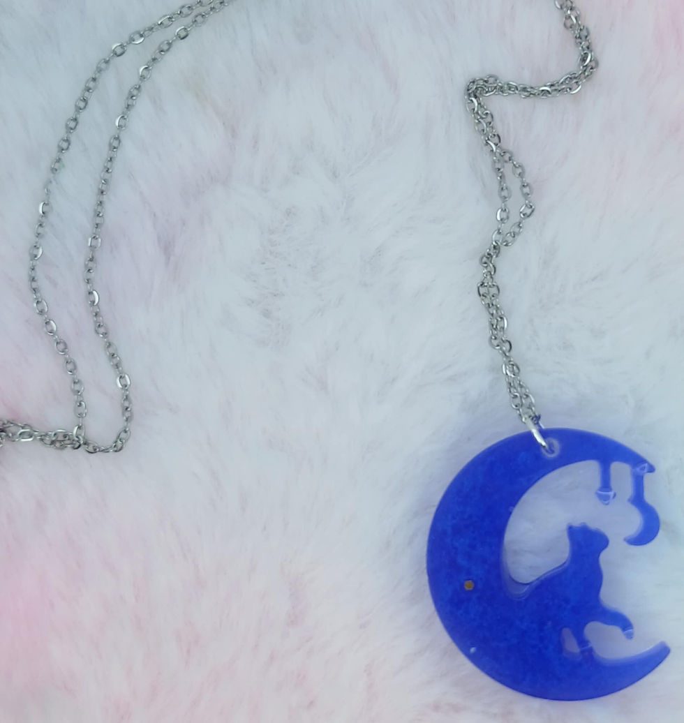 Miniature : Collier "lune et chat"