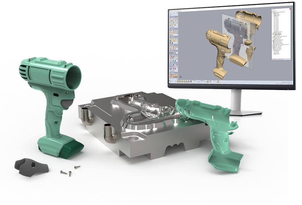 Freeform 3D design workflow showing organic digital sculpting with a force-feedback haptic device.