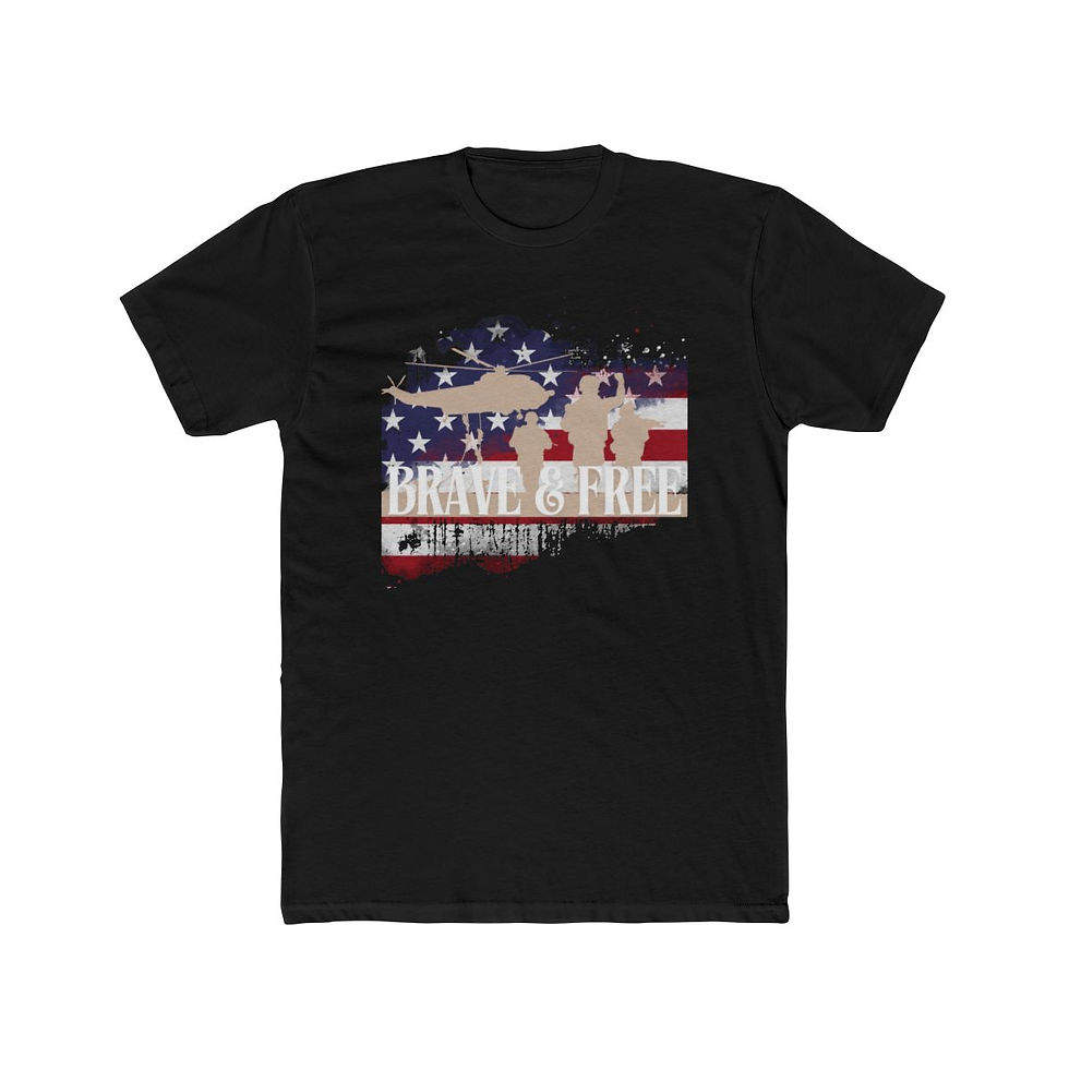 Thumbnail: American Battle Brave and Free Shirt - Helicopter & American Flag Design