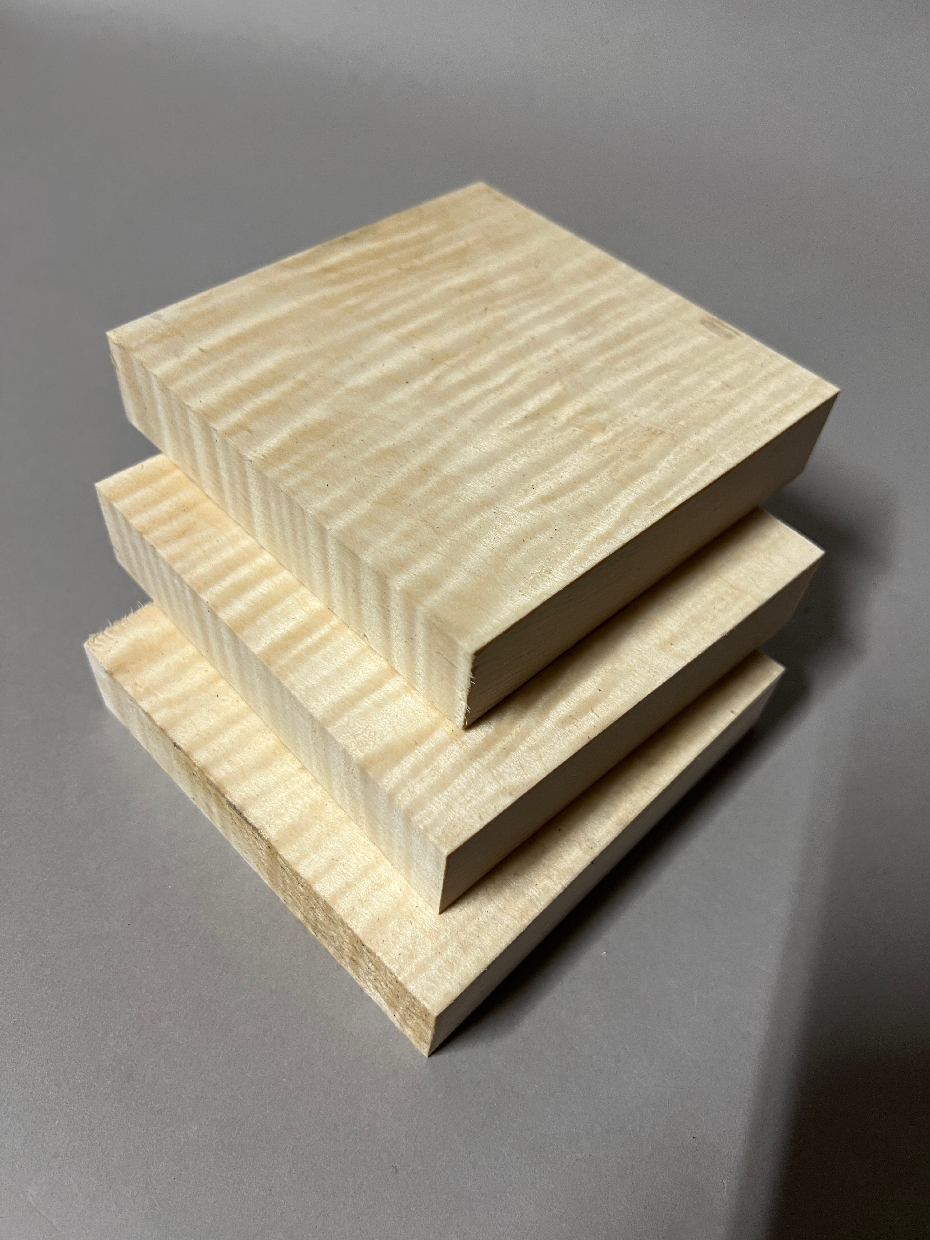 Three Curly Maple Turkey Pot Call Blanks